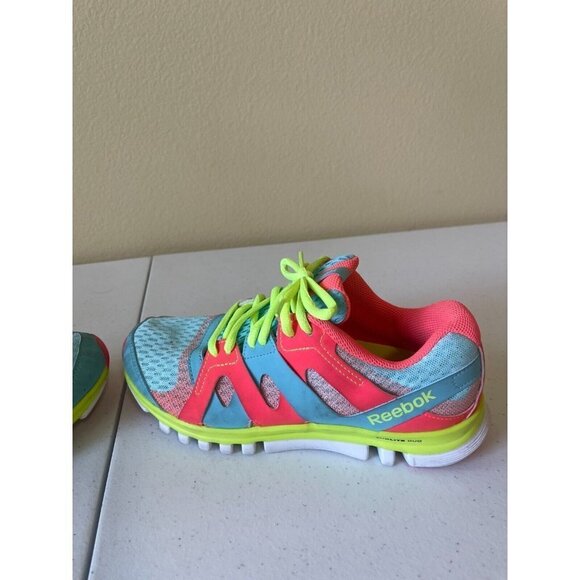 Reebok Sublite Duo Teal Pink Neon Flow Trainers Running V60454 Women's 6.5 EU 37 - Picture 16 of 16